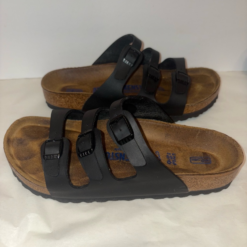 Birkenstock Black Sandals with Cork Footbed